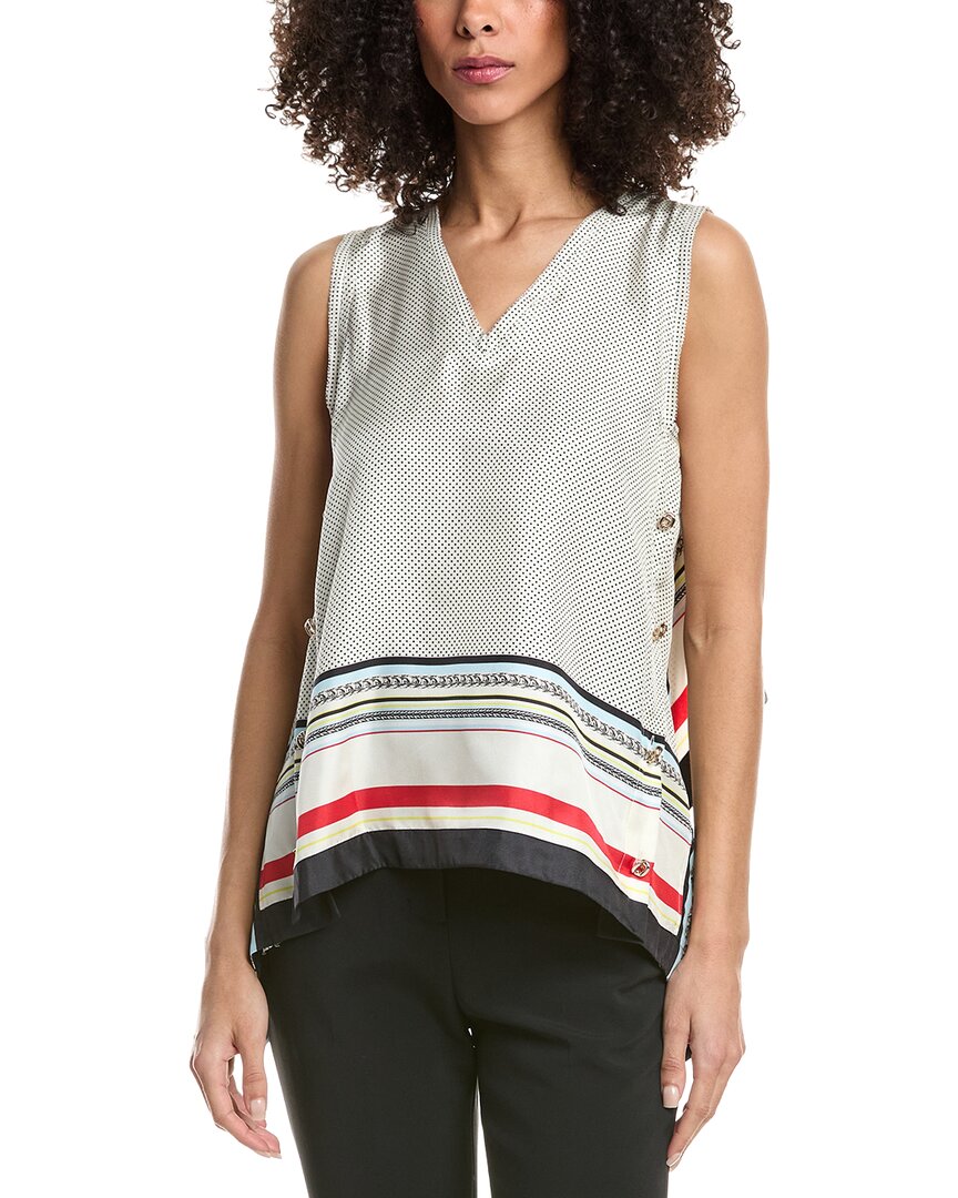 Ny Liberty Silk Sleeveless Cascade Draped Blouse