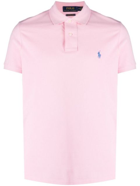 Embroidered-logo short-sleeved polo shirt