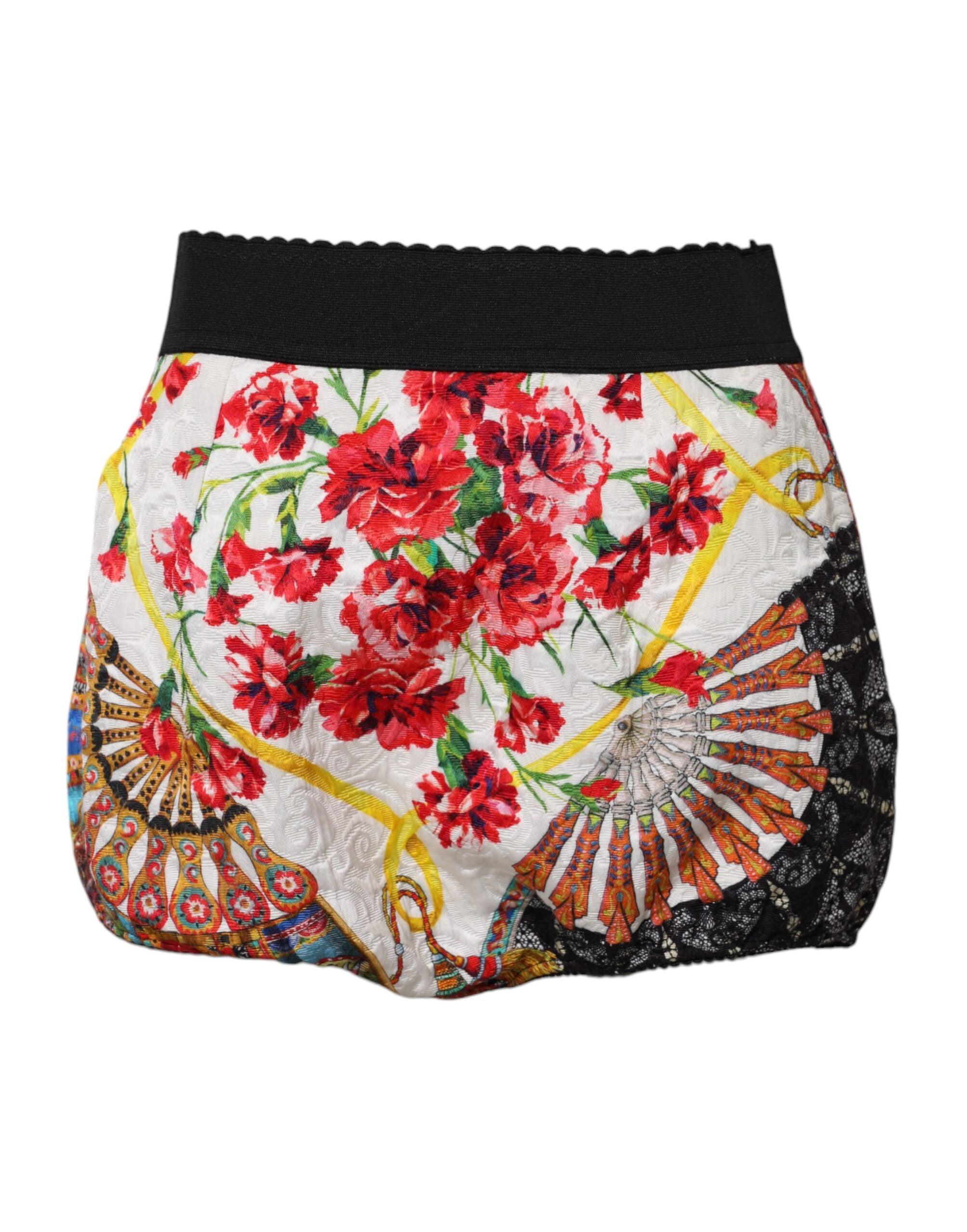 Floral Silk Shorts — Multicolor