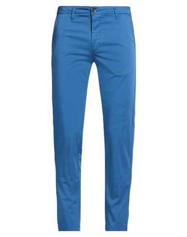 Man Pants Slate blue Size 32 Cotton, Elastane