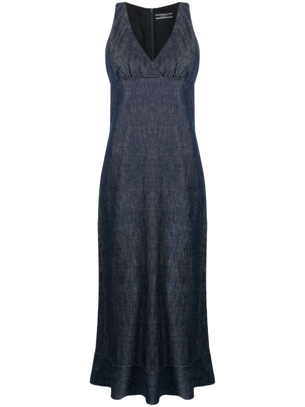 V-neck sleeveless cotton dress - Blue