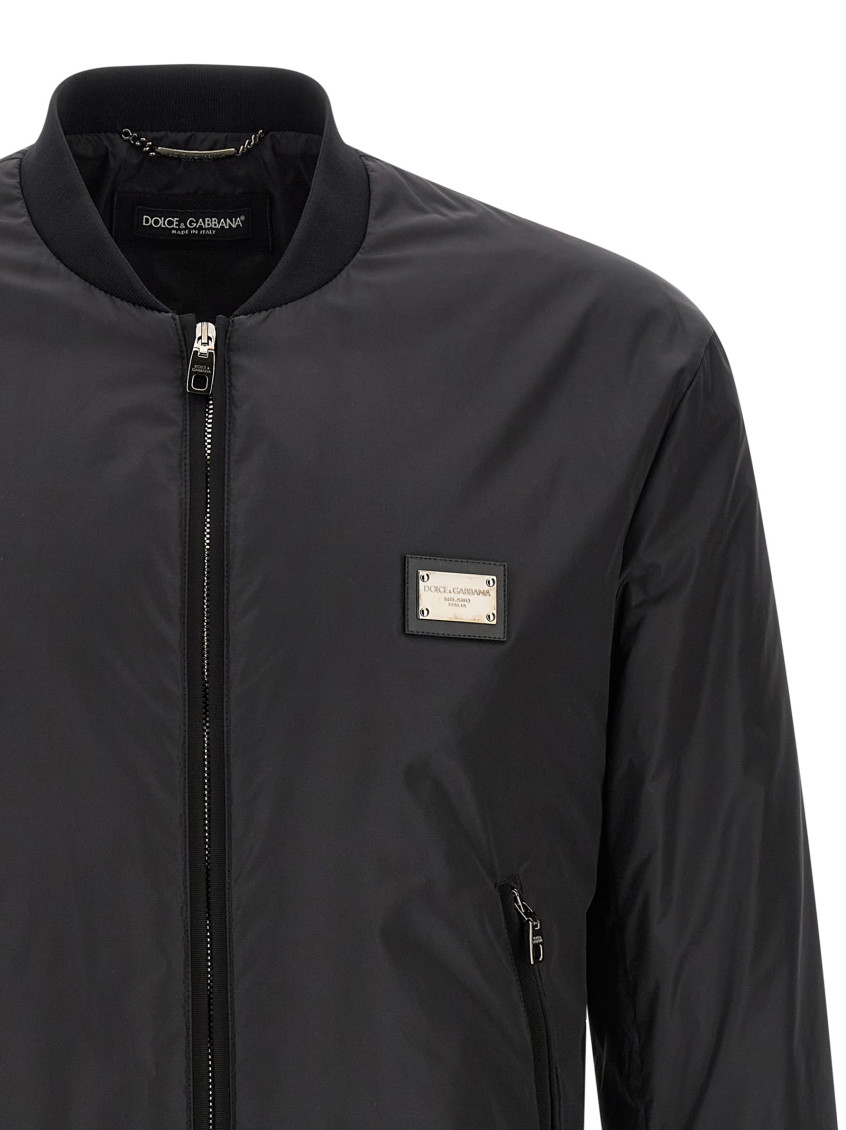 Logo Plaque Bomber Jacket