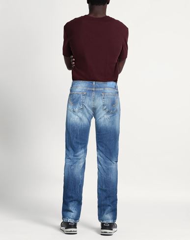 Man Jeans Blue Size 35 Cotton, Elastane