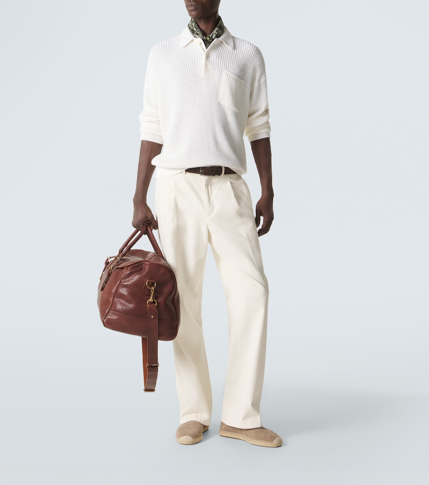 Silk and linen polo sweater