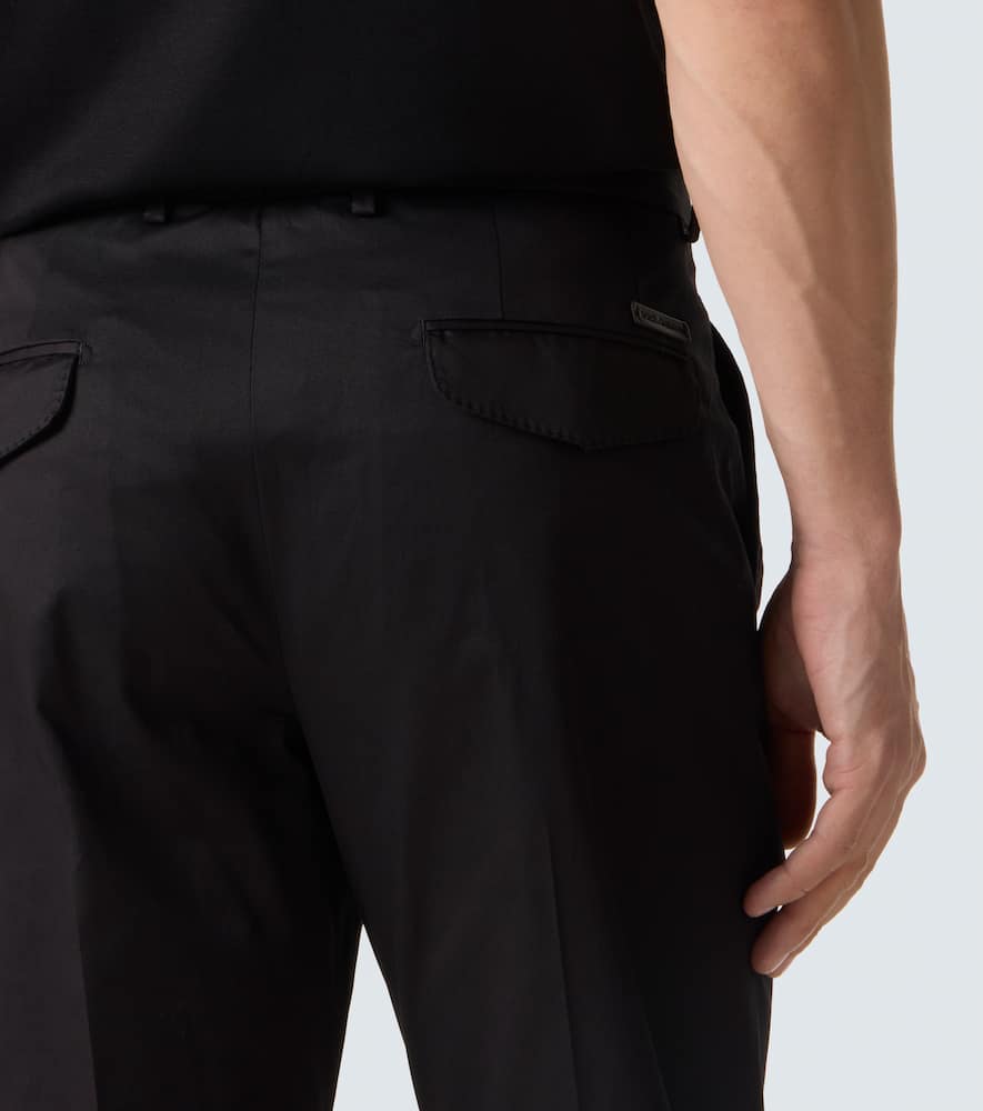 Cotton-blend slim pants