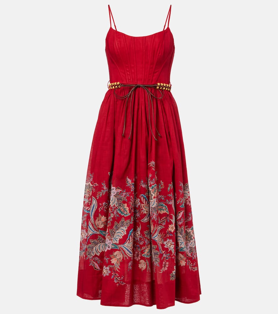 Rhiannon gathered paisley cotton midi dress