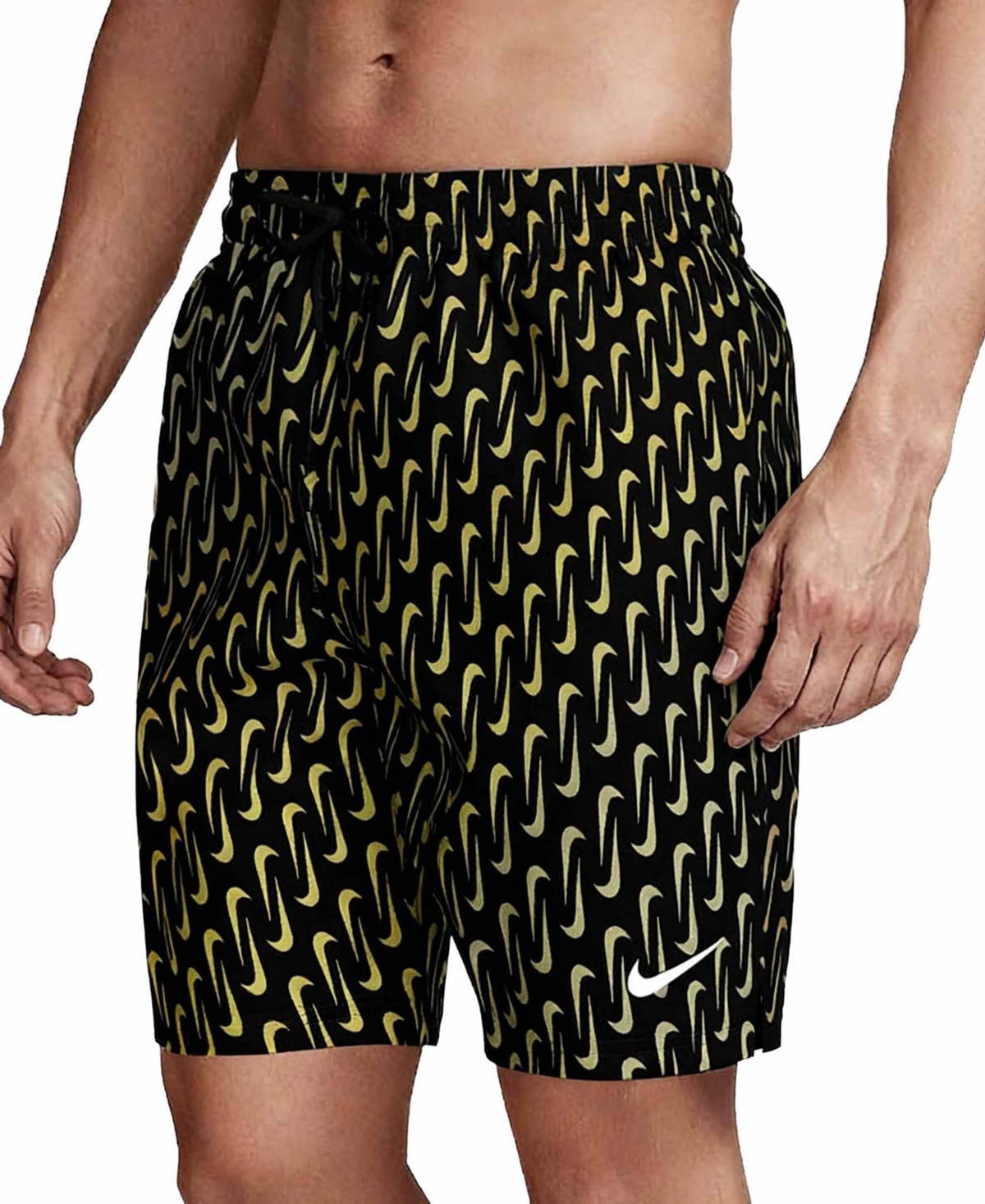 "Men's 7"" Breaker Linked Swoosh Volley Swim Shorts - Black"
