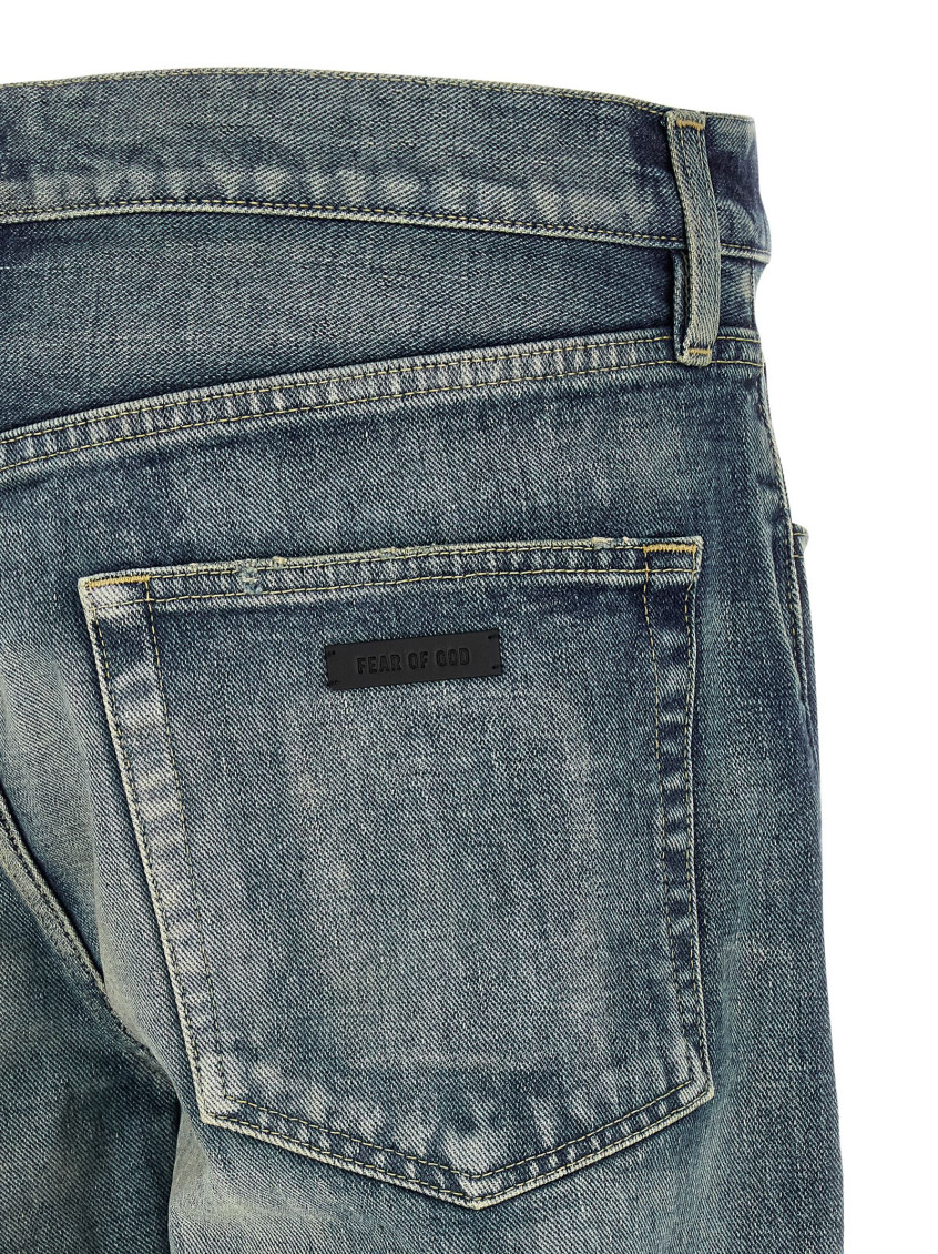 Fear Of God - washed denim jeans contrast stitching belt loop
