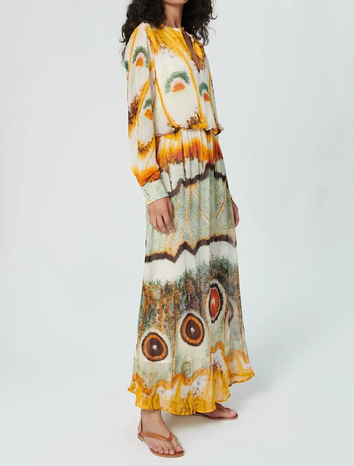 Layla Maxi Dress In Petal Skin Yellow