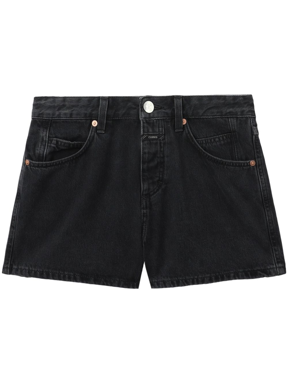 Mid-rise denim shorts - Black