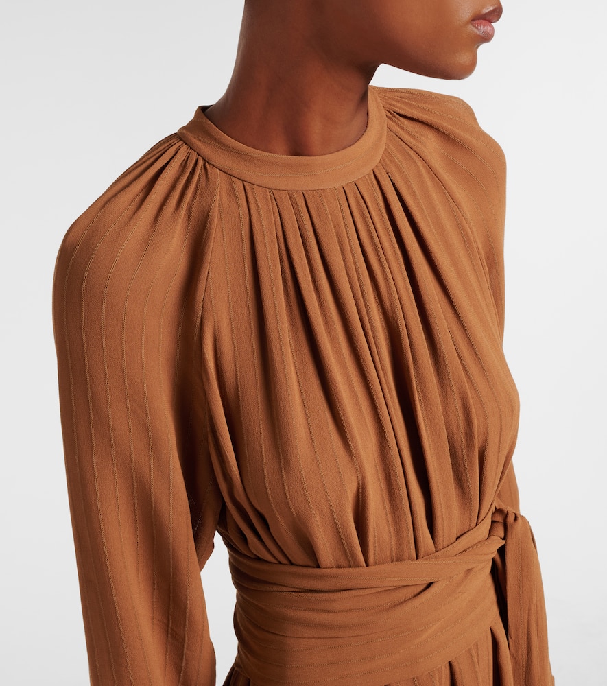 Pinky belted draped maxi dress