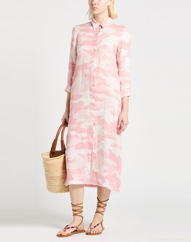 Woman Midi dress Pink Size 4 Linen