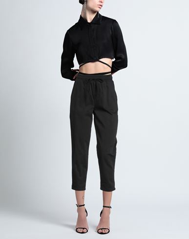 Woman Pants Black Size 2 Cotton, Elastane