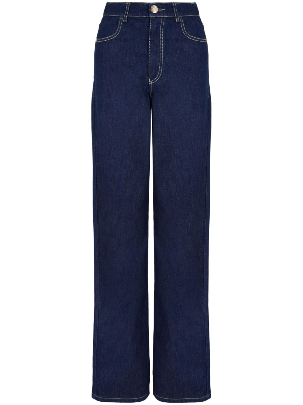 High-rise straight-leg jeans - Blue