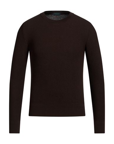 Man Sweater Brown Size 36 Virgin Wool