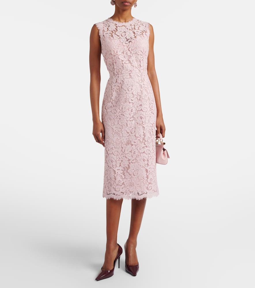 Cotton-blend lace cocktail dress