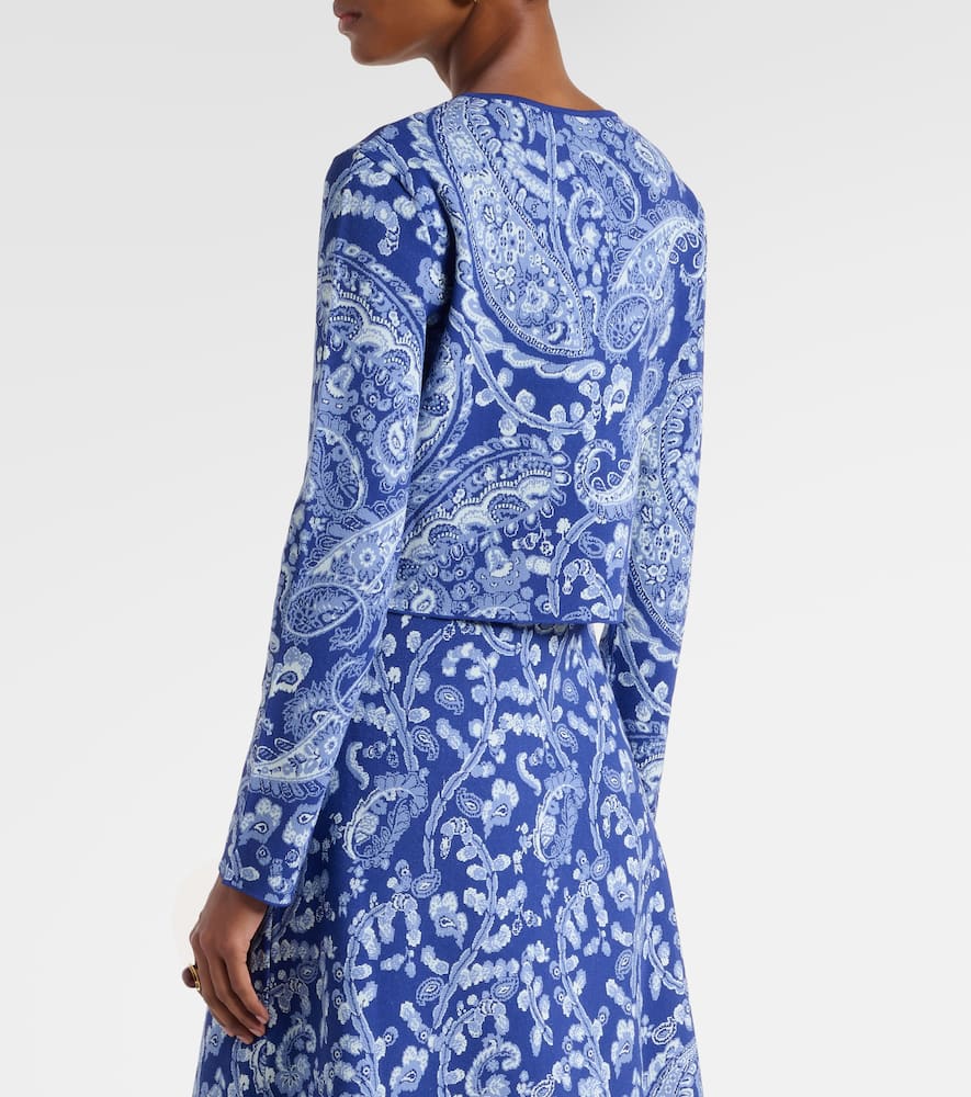 Paisley cropped jacquard cardigan