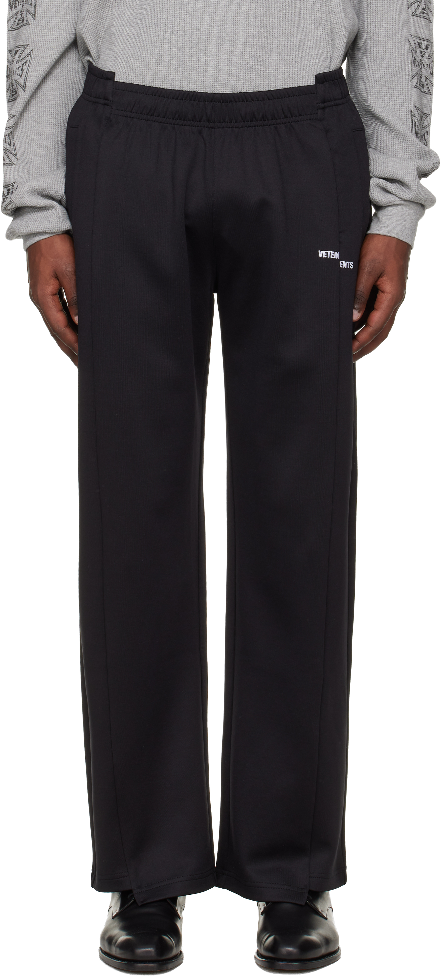 Black Cut-Up Athletic Sweatpants