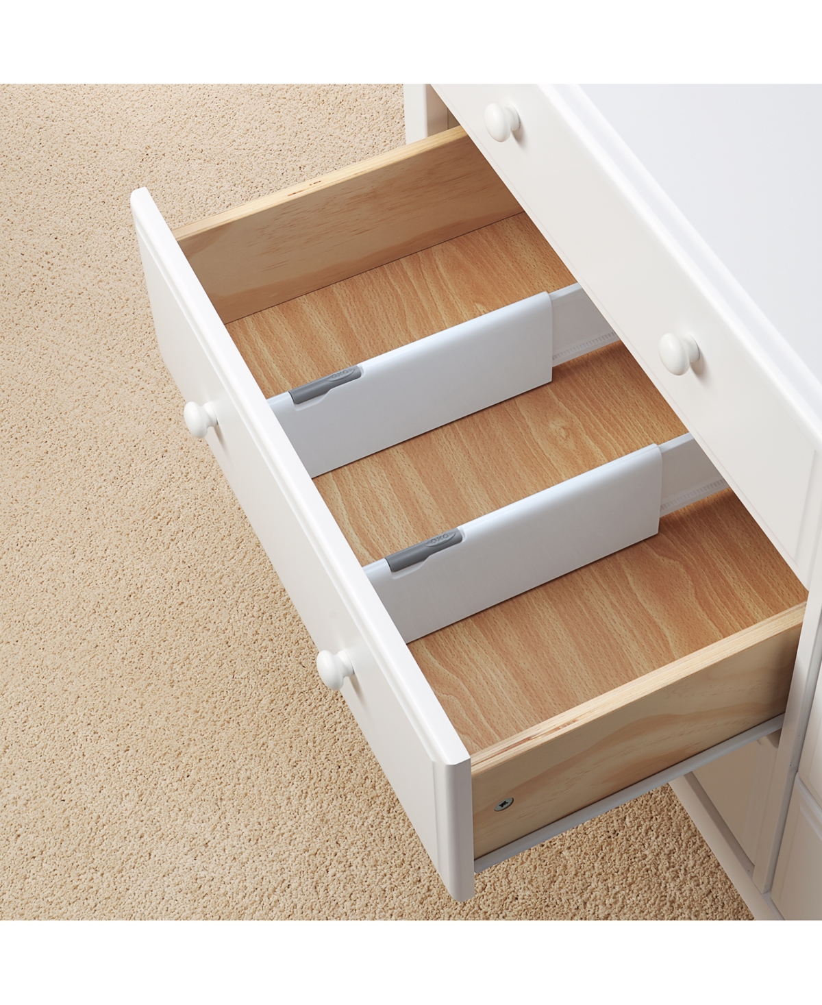Tot Expandable Drawer Dividers - 2 Pack - White