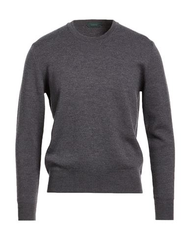 Man Sweater Charcoal Size 36 Virgin Wool