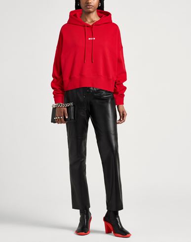 Woman Sweatshirt Red Size XS Cotton