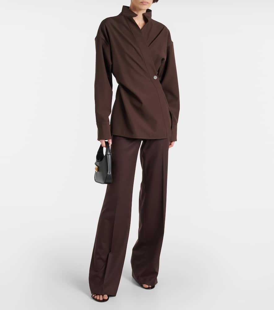 Wrap wool shirt