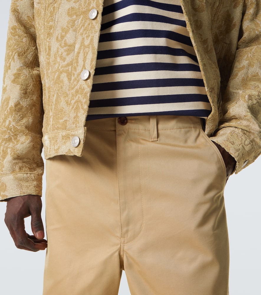 Cotton-blend straight pants