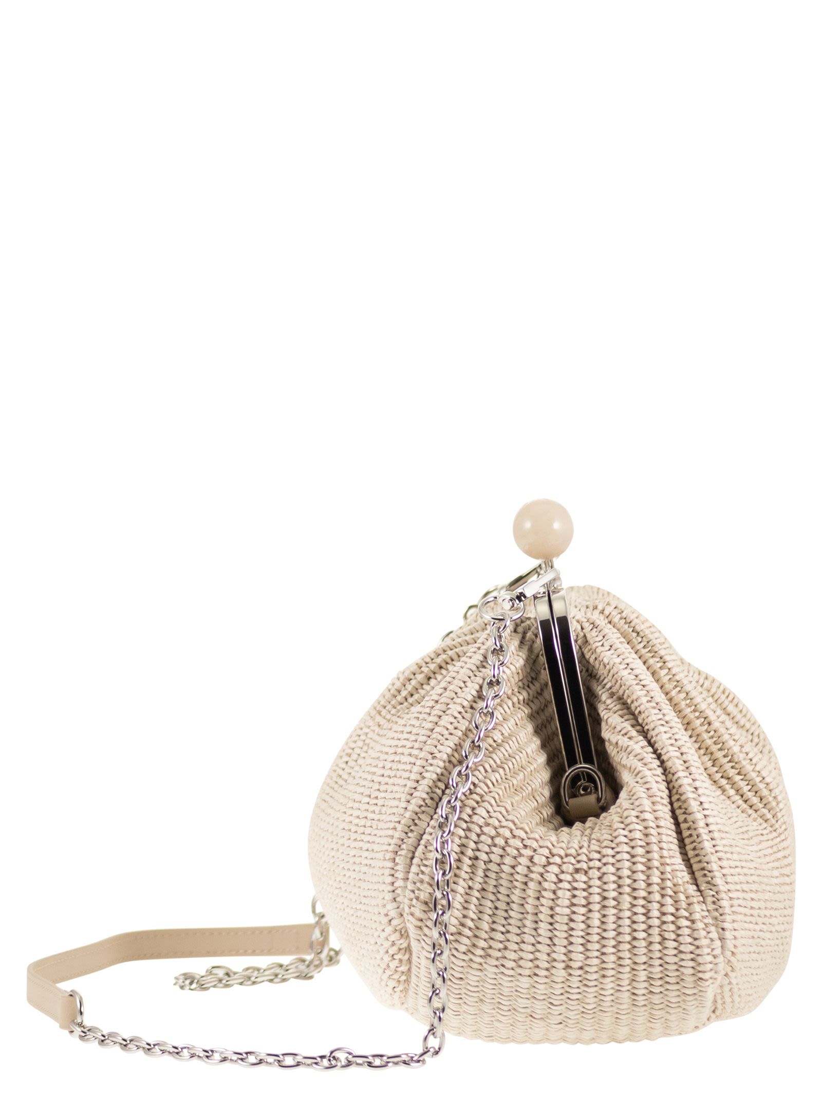 Weekend Maxmara Wkafortuna Pasticcino Bag Medium Raffia Effect