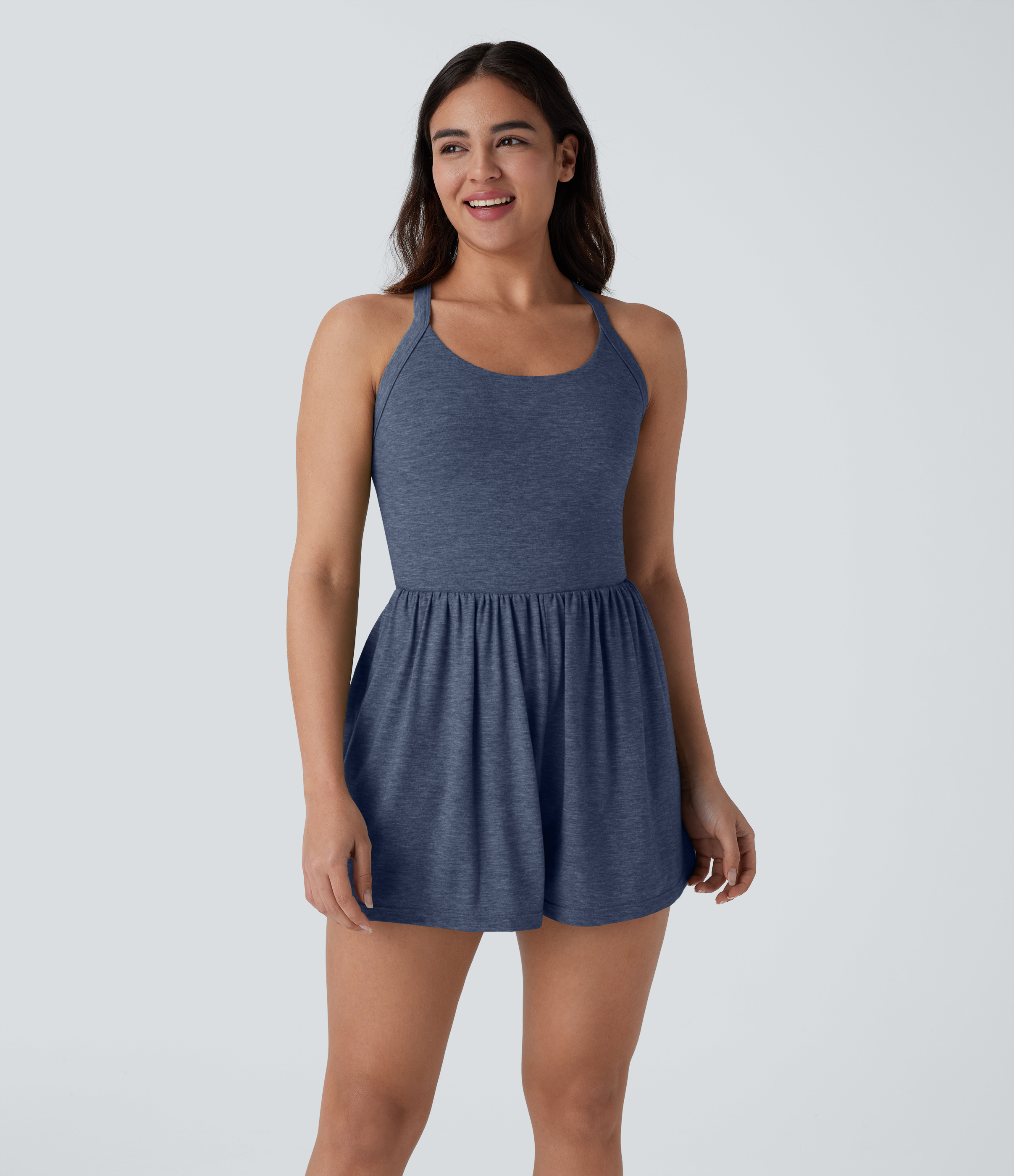 Pocket 2-in-1 Romper-Easy Peezy Edition  - Mottled Indigo
