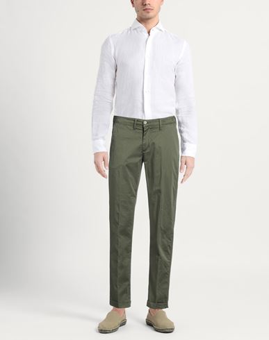 Man Pants Military green Size 28 Cotton, Elastane