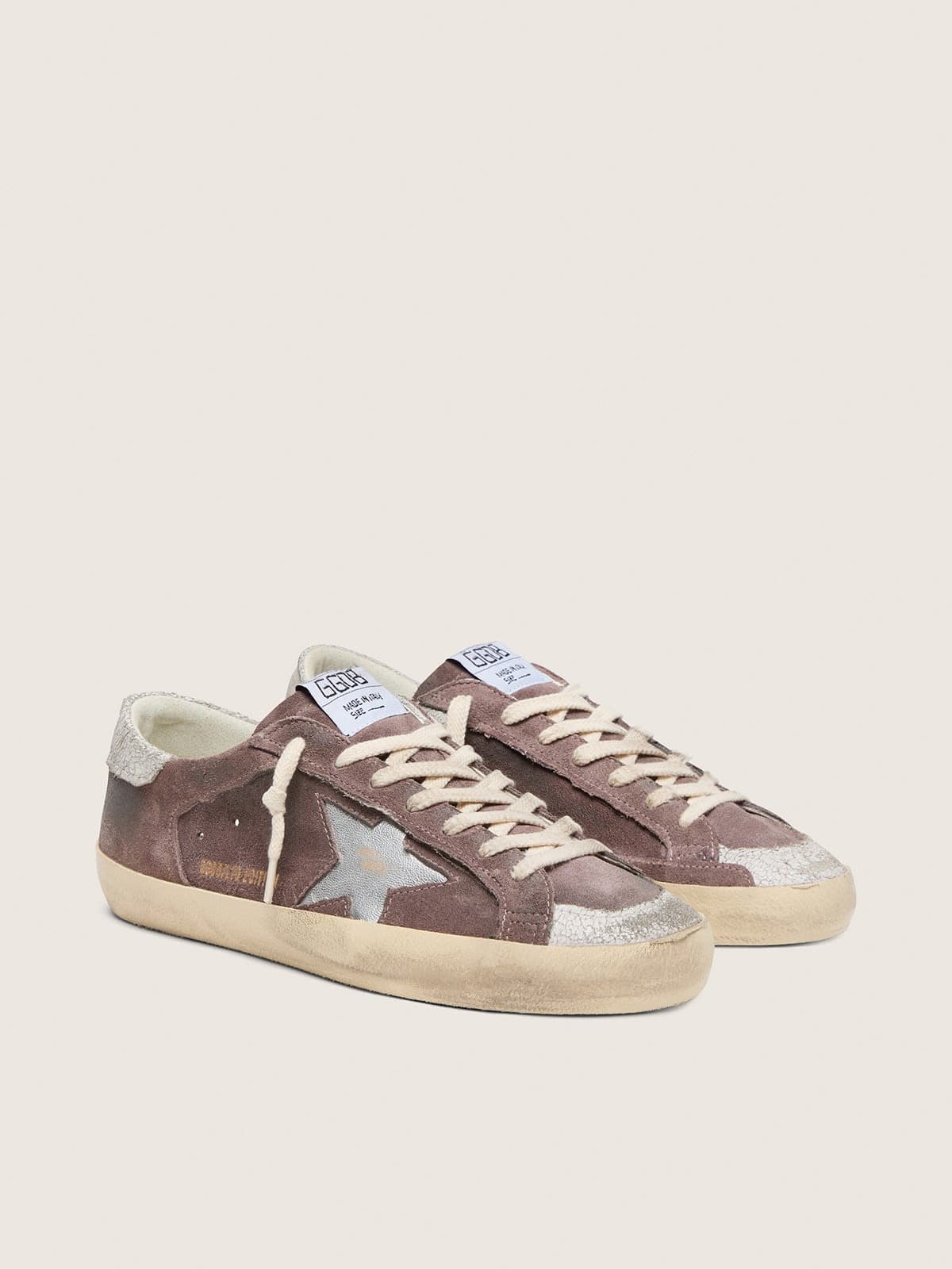 Golden Goose - Men’s Super-star Ltd In Lavender Suede With Silver Star, Man