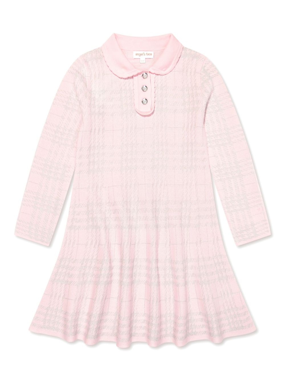 Check-pattern knitted dress - Pink