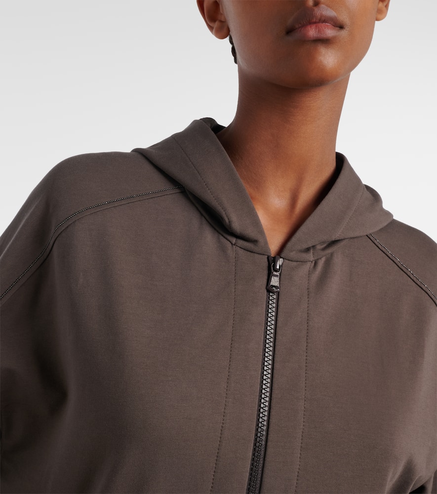 Monili cotton zip-up hoodie