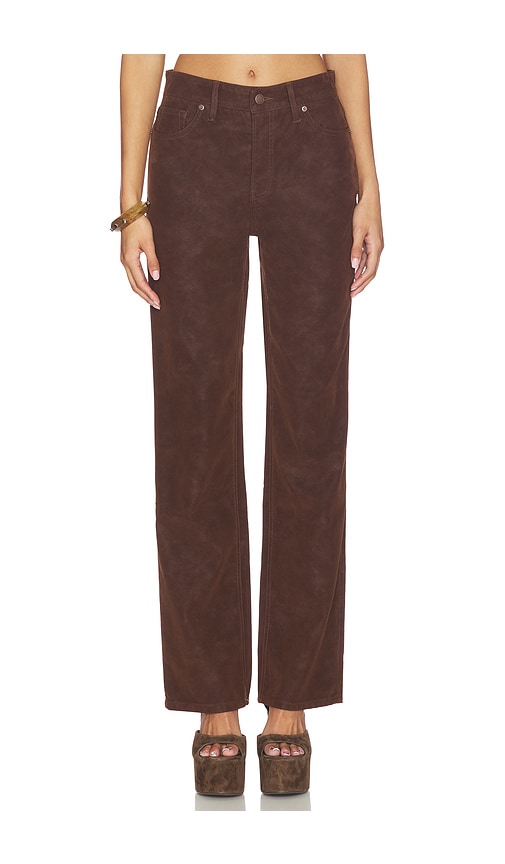 Good American Better Than Suede Good True Straight Pants in Chocolate. - 00 also , 10, 12, 14, 2, 4
