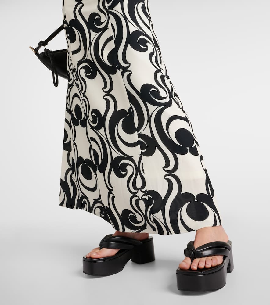 Printed crêpe maxi dress