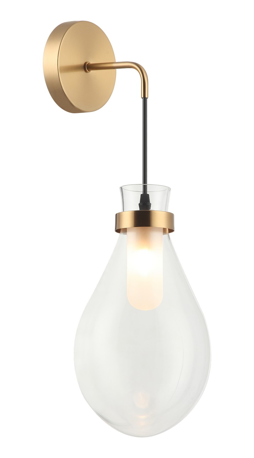 Aged Gold Brass One Light Wall Sconce from the Seranna Collection