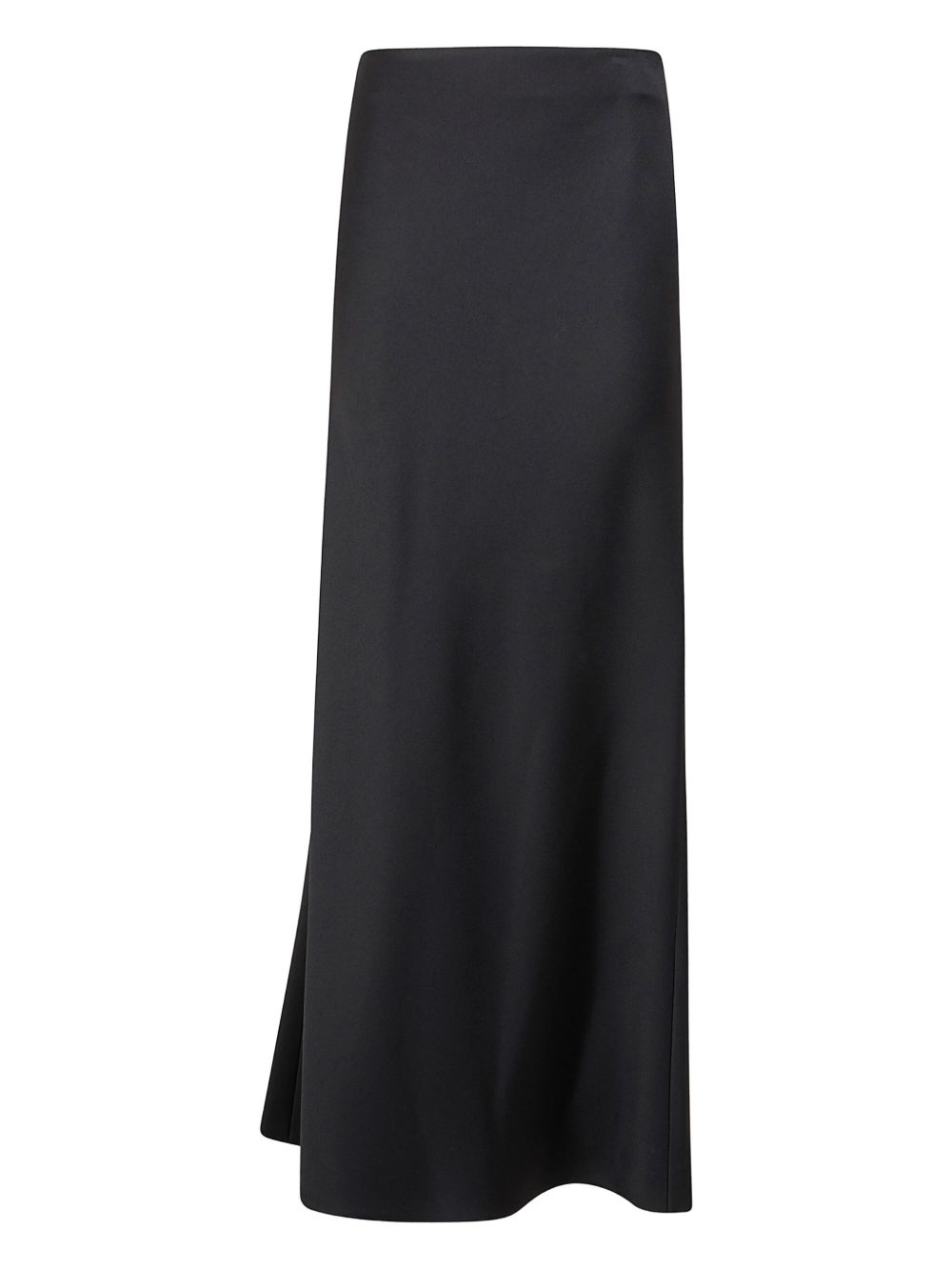 Asymmetric satin skirt - Black