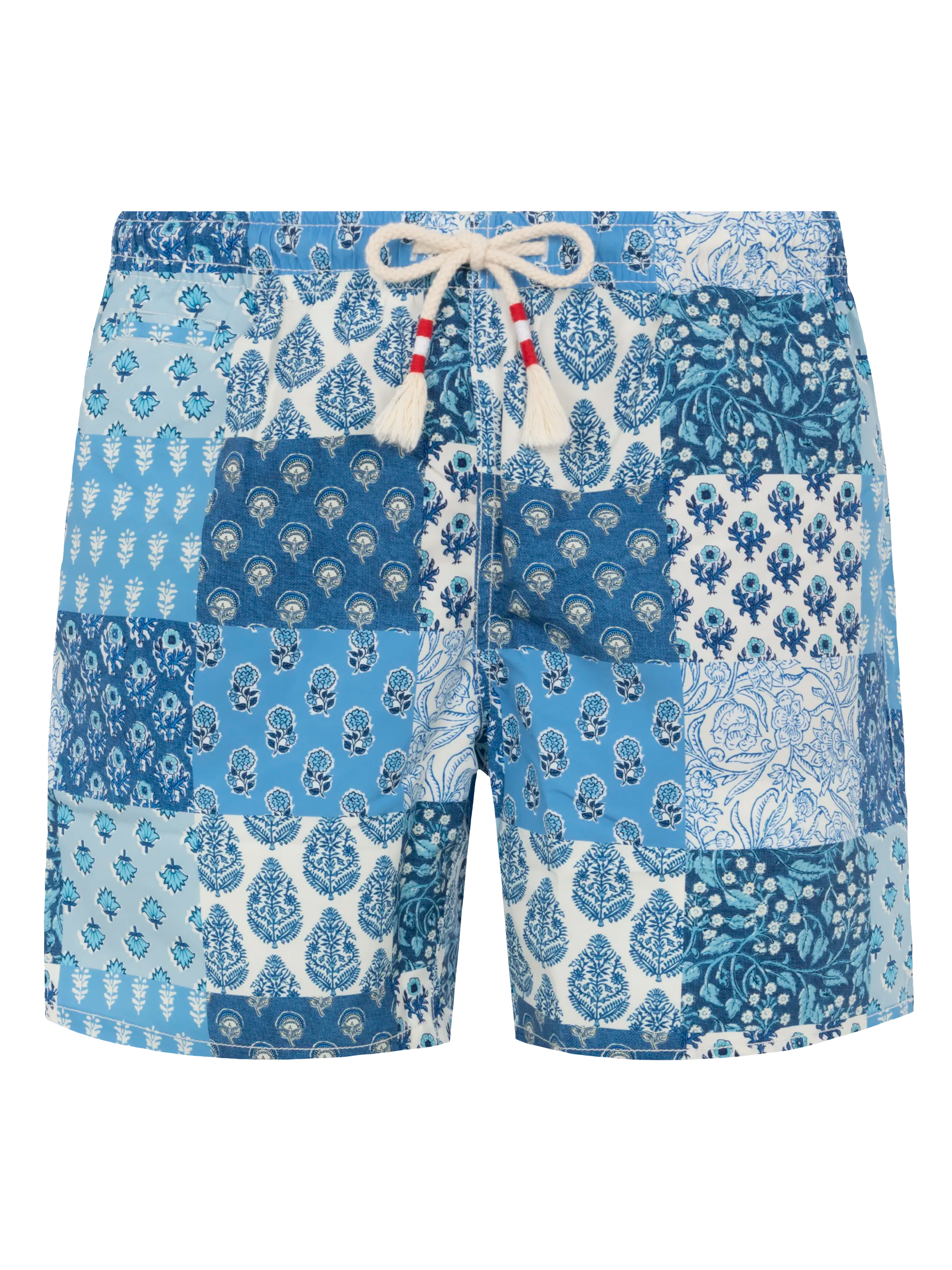 Mid-Length Swim-Shorts Caprese With Floral Patch Print Sky Swimshort - Men