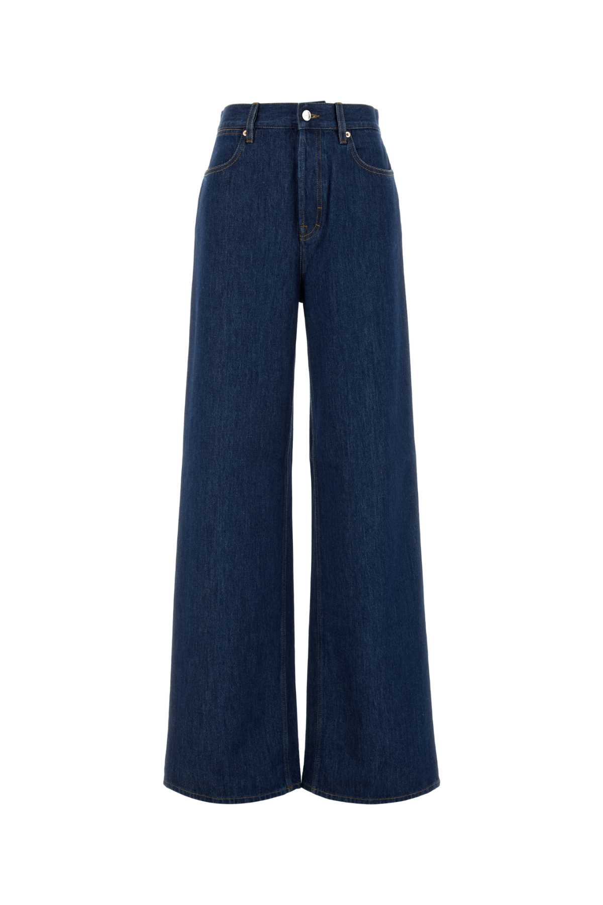 Denim wide-leg jeans