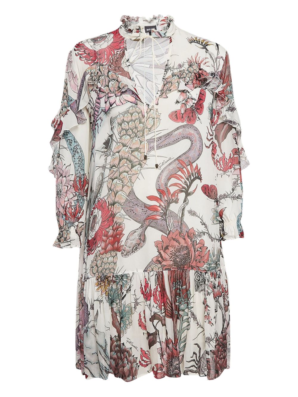 Pre-Owned all-over graphic-print dress - White