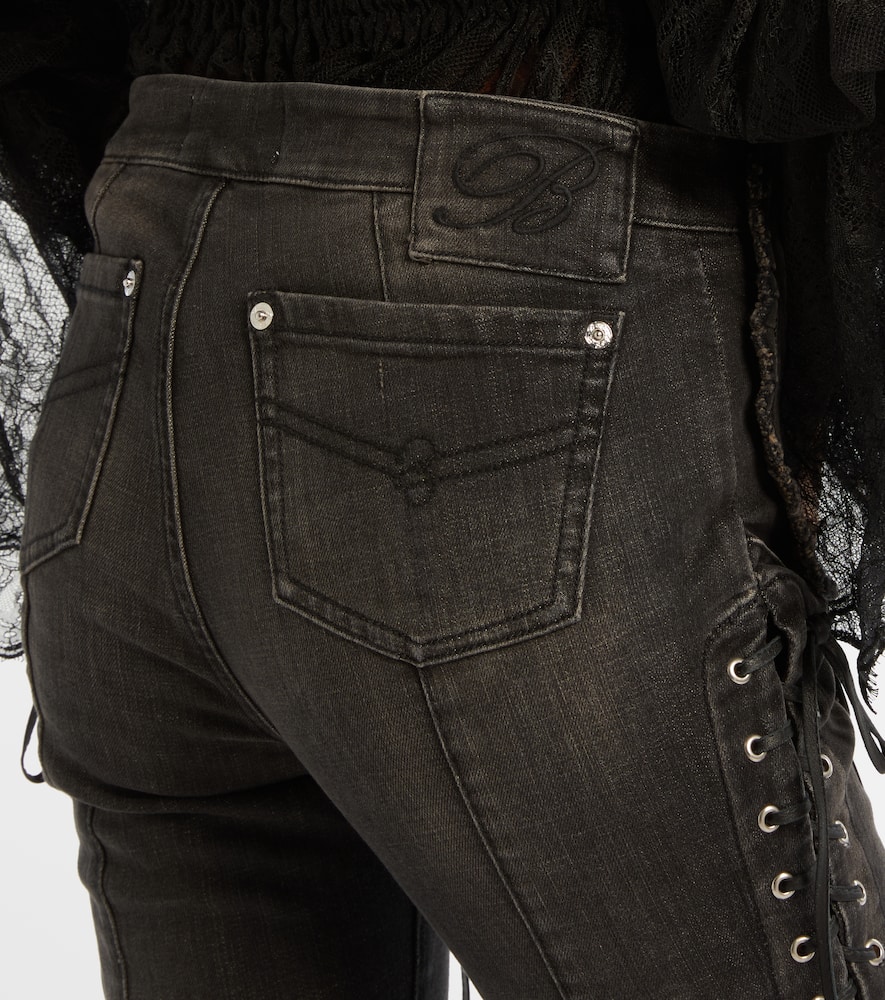 Low-rise slim-fit flared jeans