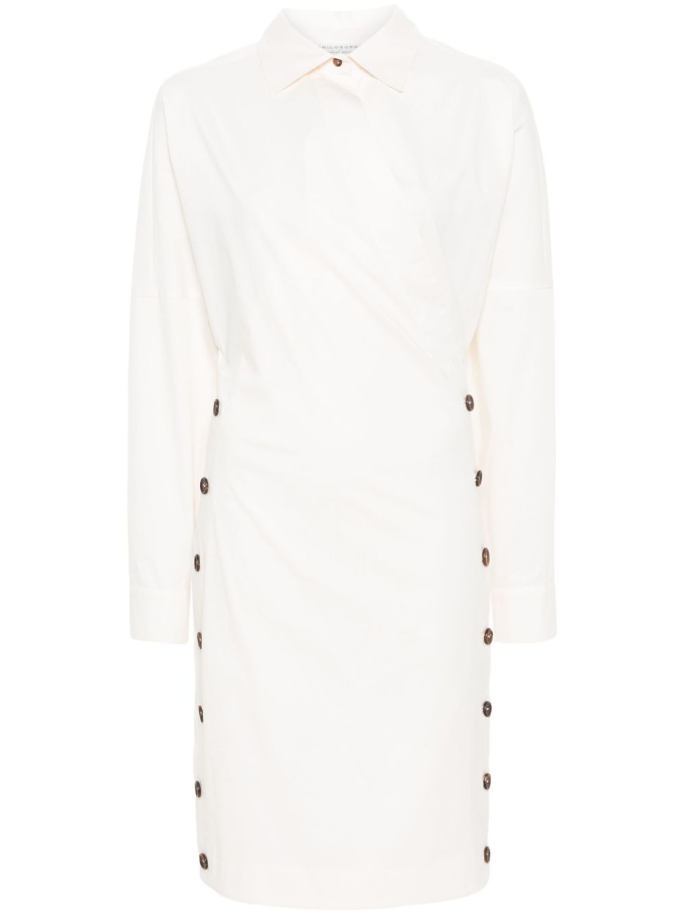 Poplin wrap mini dress - Neutrals