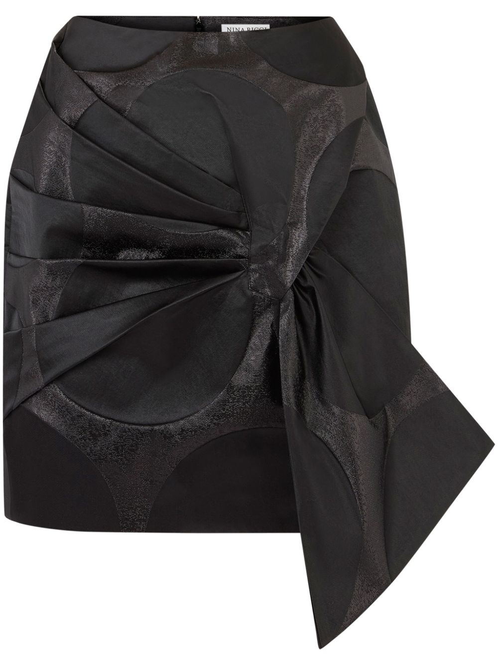 Oversize bow-detail mini skirt - Black