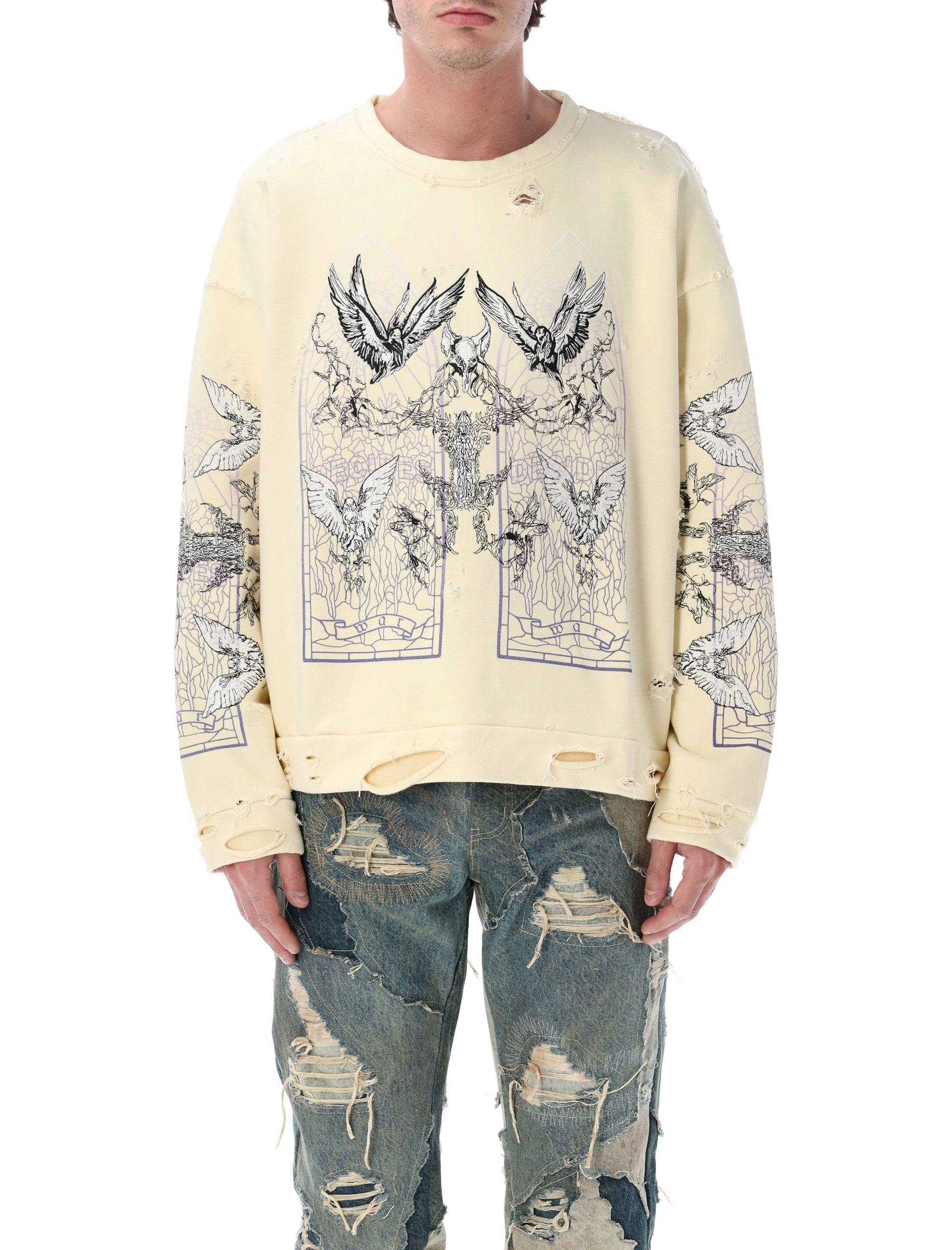 Distressed Graphic Sweatshirt