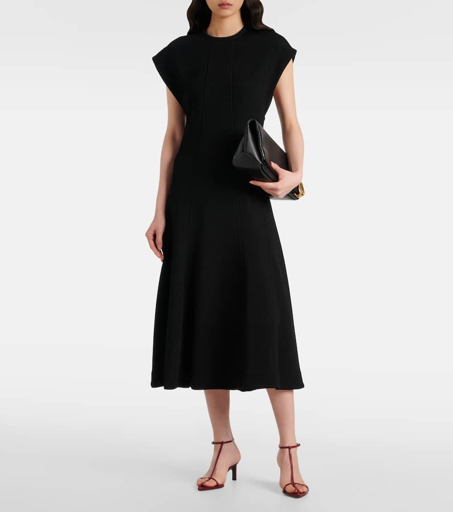 Ribbed-knit midi dress