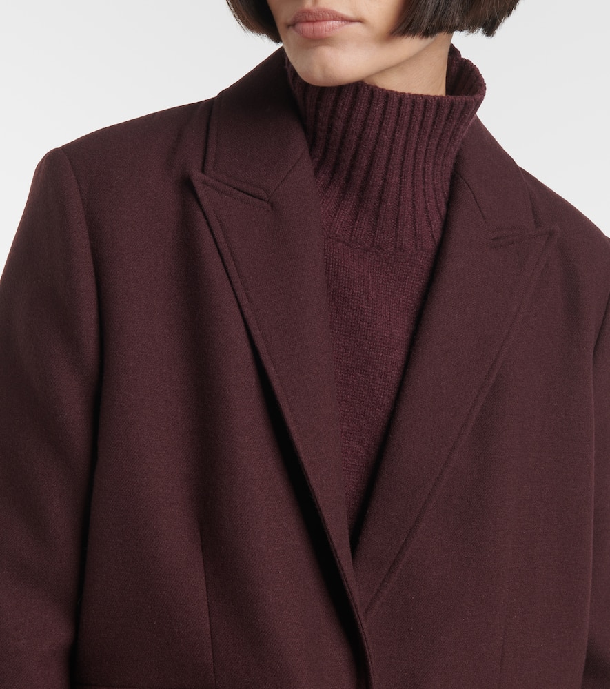 Cropped single-breasted wool jacket
