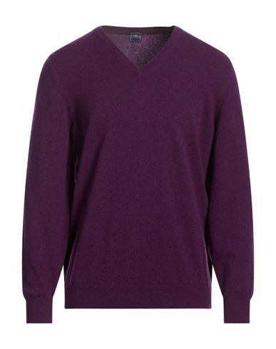 Man Sweater Plum Size 46 Cashmere