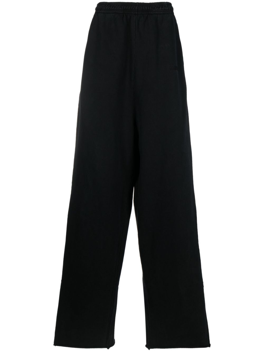 Wide-leg cotton trousers - Black