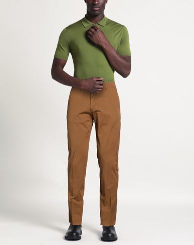 Man Pants Brown Size 42 Cotton, Elastane