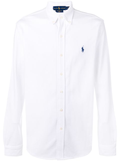Button down logo shirt